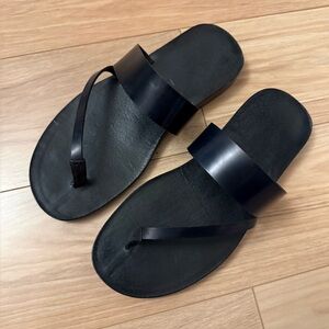 Black Leather Sandals KOBI